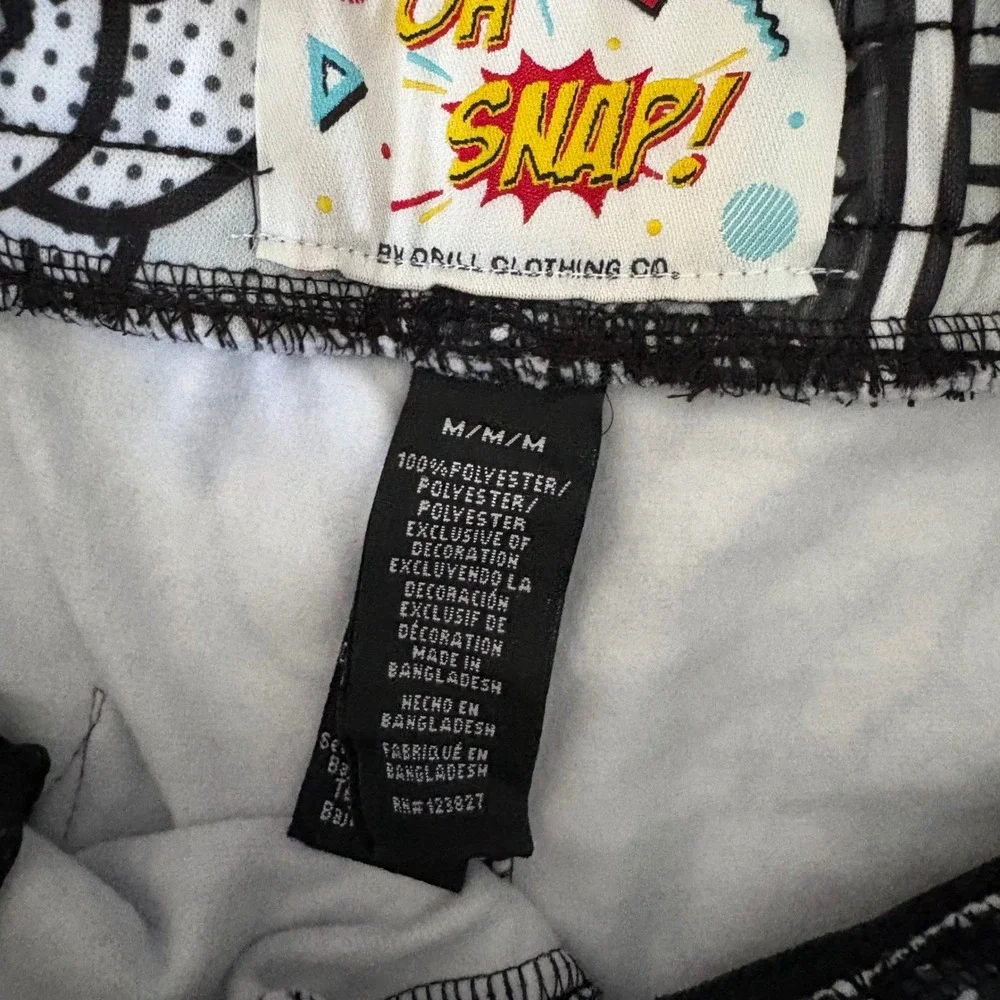 NEW Drill Clothing Co Swim Shorts Medium Grey Comic Book Pop Art D2307-Y2821 NEW